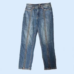 BDG urban outfitter zip up jeans, zips all the way up the leg, straight leg fit